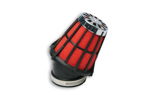 043077.50 Filtro Aria Red Filter E5 Con ø 52 Per Carburatori Phm 38÷41 Con Gabbia Nera Malossi